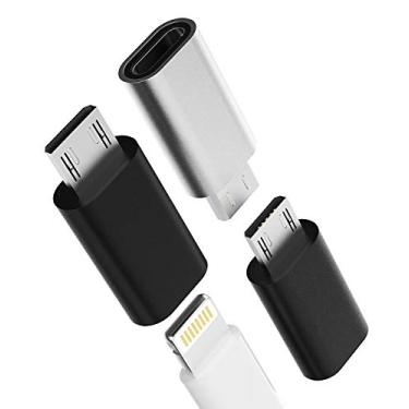 Imagem de Adaptador carregador Lightning fêmea para micro USB macho (pacote com 3) compatível com Samsung Galaxy S7 S6 Edge Nexus 5 K20 conector de carregamento de energia Android para iPhone 7 8 Plus X 13 para