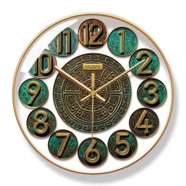 Imagem de Relógio de parede vintage retrô de 30 cm, relógio de quartzo antiadere