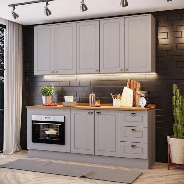 Imagem de Cozinha Compacta Com Módulo Forno De Embutir Amy Casa 812 Cinza