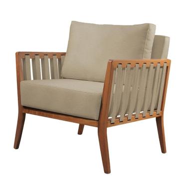 Imagem de Poltrona Helena Luxo Madeira Maciça Castellar Móbile Corino Off White Corino Off White