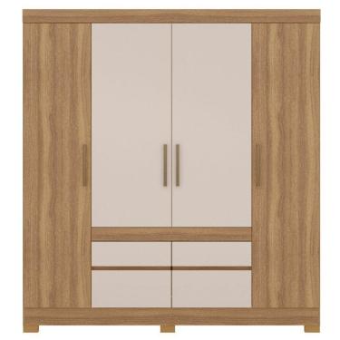 Imagem de Guarda Roupa Demobile Bilbao 4 Portas 4 Gavetas 79cb Amendola e off White