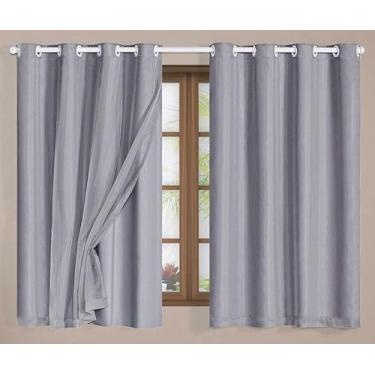 Imagem de Cortina Blackout PVC com Tecido Voil - 2,80 Largura x 1,60 Altura Vari