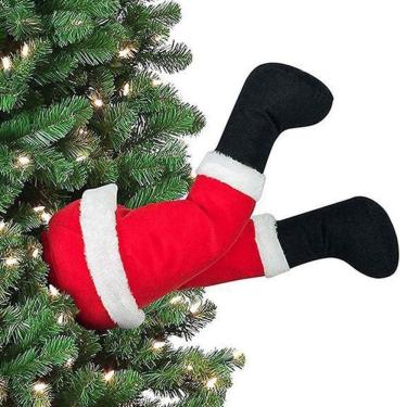 Imagem de Pernas De Papai Noel Natal Arvore Natalina Com Movimento Flexivel Decoraçao Festa Fim De Ano Confraternizaçao Enfeite