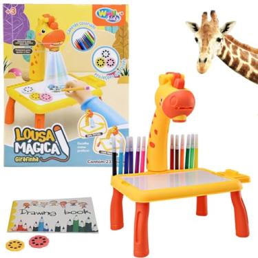 Imagem de Lousa Magica Infantil Mesinha Projetor Para Desenhar Brinquedo Presente Criativo Educativo Criança (Amarelo)