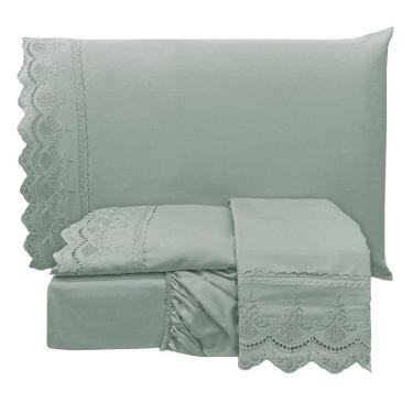 Imagem de Jogo De Lençol King Lauren 300 Fios 4 Peças - Chumbo