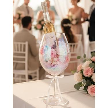 Imagem de NiHome Taça de vinho gigante iridescente de 3,175 g, peça central única de grande capacidade, deslumbrante mudança de cor para celebrações e decoração, cristal soprado à mão sem chumbo artesanal