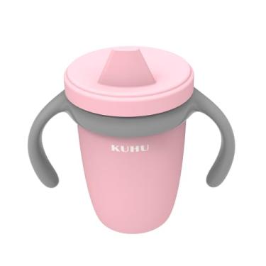 Imagem de Copo de Treinamento Infantil com Bico de Silicone Antivazamento 240ml - para Transição Criança, Design Ergonômico, Prático de Limpar - Cor Rosa