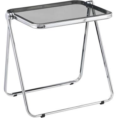 Imagem de Mesa De Tv Dobrável Compacta, Mesa Dobrável De Acrílico, Não Requer Montagem Pequena Mesa Para Escritório Em Casa Mesa Lateral Pequena Mesa De Computador Para Pequenos Espaços, C