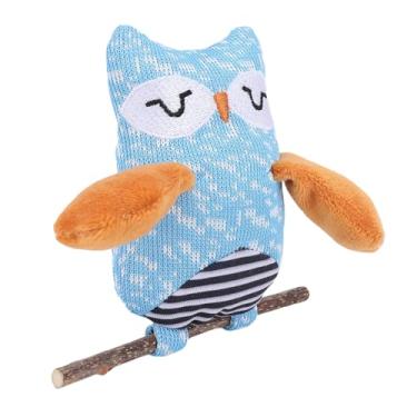 Imagem de GLOGLOW Brinquedo para Mastigar Catnip, Brinquedo de Dentição Macio para Gatinhos Com Cataria e Videira Prateada, Costura de Camada Dupla para Durabilidade, Com 2 Modos de Jogo para (Coruja)