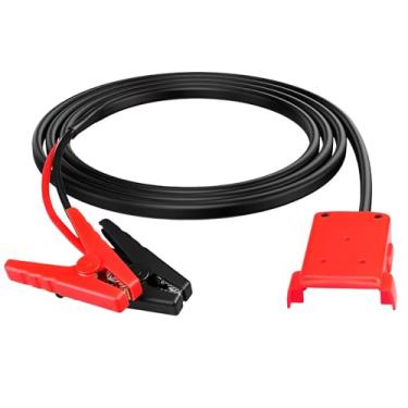 Imagem de ZNDAW Kit de braçadeiras de cabo jumper, 18 V 6,56 pés 8 AWG Jumper Starter Booster Cable Clipe jacaré com adaptador, linha de ferramentas elétricas automotivas resistentes para pular baterias mortas