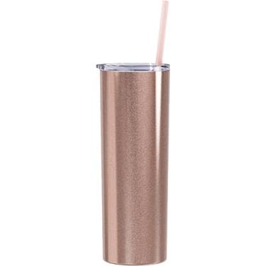 Imagem de Maars Skinny Steel Tumbler de aço inoxidável, 590 ml | Parede dupla isolada a vácuo (purpurina ouro rosa)