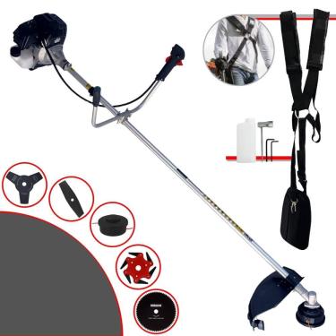 Imagem de Roçadeira Aparador de Grama Toyama RT43LB-25A À Gasolina 2T 43cc 1,7HP Completa 5 Opções de Corte Com Facas 2 Pontas, 3 Pontas, 6 Pontas, 80 Dentes