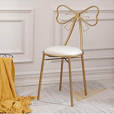 Imagem de Cadeiras de couro PU macio com apoio para pés de maquiagem de metal para adultos, uso doméstico, loja de roupas, mudança, sapato, banco para sala de estar, quarto, café, vaidade (cor: dourado)