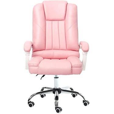 Imagem de Banco de bar cadeira giratória de couro PU encosto alto cadeira de trabalho de altura ajustável para salas de reuniões estúdio empresa cadeira de recepção escritório cadeira de tarefa (cor: Tamanho