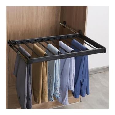 Imagem de Gaveta retrátil para guardar roupas de liga de alumínio, economia de espaço, para secar e guardar calças acima da máquina de lavar (preto G)