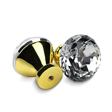 Imagem de nihngvjm Puxador de armário de cozinha de 30 mm design losango puxador de vidro cristal puxador de armário puxador de gaveta puxador de móveis puxadores de ferragens