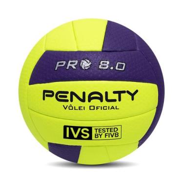 Imagem de Bola Vôlei 8.0 Pro IX Penalty, Verde limão e Azul