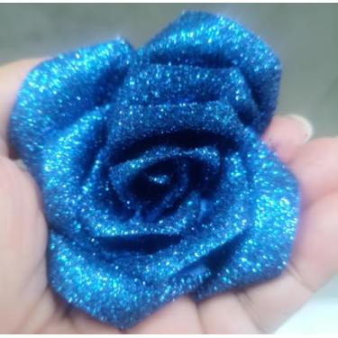 Imagem de Buquê de Rosas Eternas com Glitter (20 Rosas) (Azul Céu)