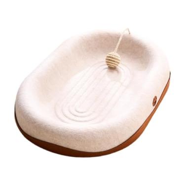 Imagem de Ｂｅｓｇａ Arranhador oval para gatos, almofada para arranhar, exercício, sala de estar, com bola, proteção para sofá, arranhador para gatos, cama para, com Bola