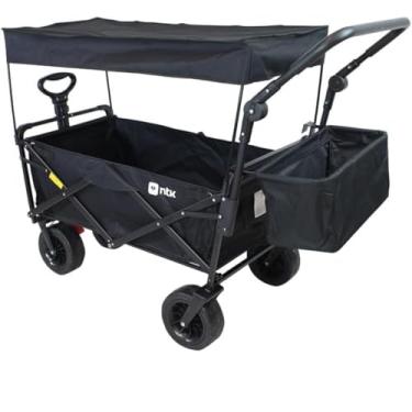 Imagem de Carrinho Dobrável com Capacidade 80kg, Preto, 83x50x60cm, Portátil para Compras e Transporte