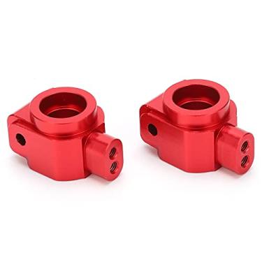 Imagem de SIWOTED 2 unidades de copos de roda traseira em liga de alumínio peças de atualização acessórios para carro 104001 1/10 RC (Vermelha)