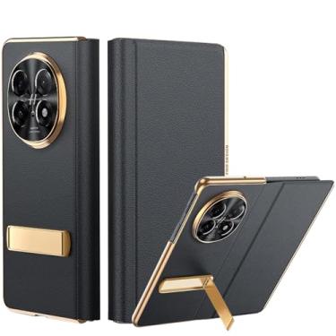 Imagem de YQODSZ Capa flip para Oppo Find N5 com suporte, [fecho magnético] [protetor de câmera] capa flip fina de couro PU clássico capa dura de policarbonato à prova de choque capa fólio para Oppo Find N5