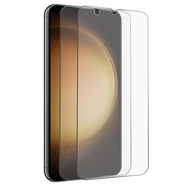 Imagem de OCESTORE Pacote com 2 películas protetoras de tela, HD transparente, antirriscos, dureza 9H, para Galaxy S23 5G SM-S911B SM-S911U Película protetora de vidro temperado.