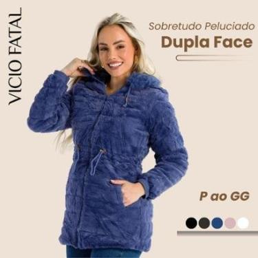 Imagem de Sobretudo Feminino Peluciado Cintura Ajustável - Costura em V Inverno-Feminino