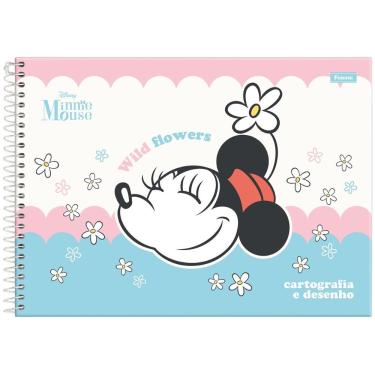 Imagem de Caderno De Cartografia E Desenho Espiral Capa Dura Minnie Vintage 80 Folhas Foroni Estampa 1