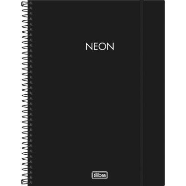 Imagem de Caderno Espiral Capa Plástica Universitário 10 Matérias Neon 160 Folhas Tilibra Preto