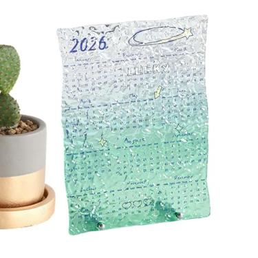 Imagem de Calendário De Mesa 2026,Planejador de Arte em Acrílico Transparente,Calendário de Mesa 12 Meses - Decoração Para Estudo Organização Escolar Casa