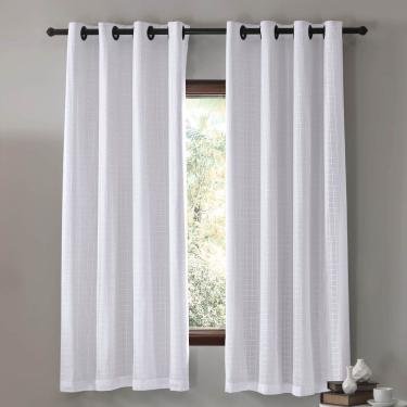 Imagem de Cortina Duplex York 2,50 De Altura Para Varão De 1,50m Até 2,00m Branco