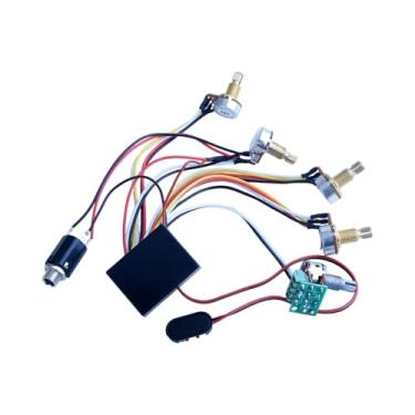 Imagem de Colaxi Circuito de pré-amplificador para baixo elétrico, substitui peça, equalizador ativo e passivo pré-cabeado para captador de baixo, 2 Bandas