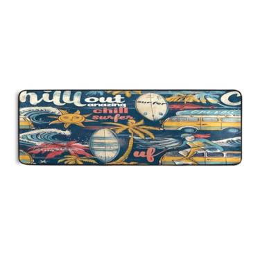 Imagem de Qilmy Tapete de corrida para prancha de surf 183 x 61 cm, antiderrapante, antifadiga, confortável, tapetes longos, para quarto, sala de estar, banheiro, corredores, entrywa515