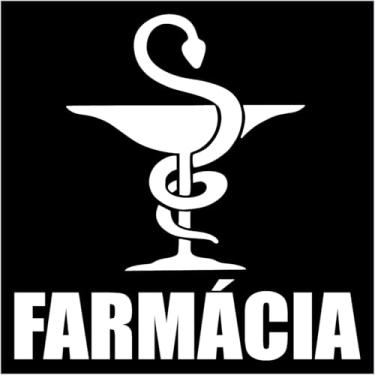Imagem de Adesivo de Recorte Farmácia Apotheke, profissão Farmacêutico, Estudantes de Faculdade, para paredes Lisas, Portas, Carros, vidros, notebooks (BRANCO, 12X12 CM)