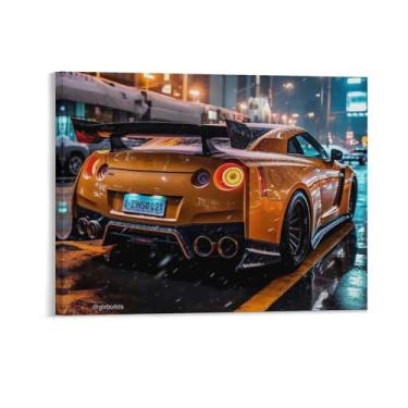 Imagem de HouLaiZhe Neon Nights R35 Sports Roadster Jdm Posters Canvas Wall Estética Sala Decoração de Parede Impressões Galeria Sala Decoração de Parede para Quarto Sala de Estar Escritório 16 x 20 polegadas