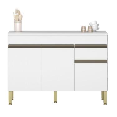 Imagem de Balcão Para Cozinha com Tampo e com 3 Portas Chester Supremo