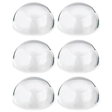 Imagem de Taluokong 6 peças, lupa de cristal de 6 cm, peso pequeno para leitura de livros, lupa óptica de meia bola para sala de aula de física, peso de papel para decoração de casa
