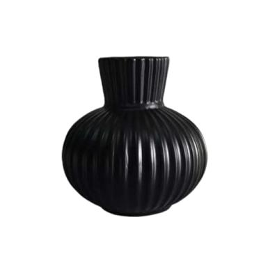 Imagem de Fenteer Vaso de flores minimalista, único e elegante para arranjos de flores secas. Ideal para prateleiras, festas, mesas de jantar e como presente de, Black S