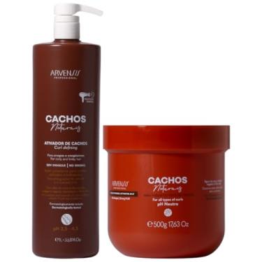 Imagem de Kit Ativador + Gelatina Arvensis Cachos Naturais Cabelos Crespos Modeladora Definição 1L