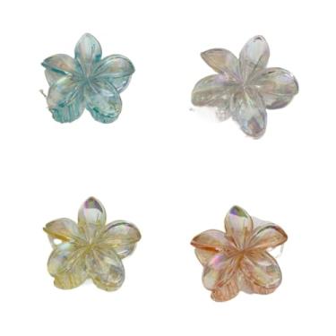 Imagem de Grampo De Cabelo Transparente Com Flor De GardêNia — AcessóRio Feminino Para As Festas De Fim De Ano(Azul+Branco+Laranja+Amarelo)