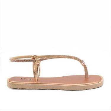 Imagem de Sandália Rasteira Zatta Ajuste Brilho Débora Cobre Cobre 33/34-Feminino