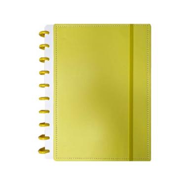 Imagem de Caderno de Disco, com elástico, 18,5cmx25,5cm - 80 páginas (Amarelo)