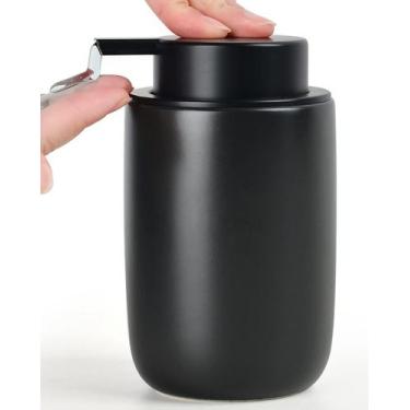 Imagem de Dispensador de sabão BosilunLife, bomba de loção, cerâmica preta fosca