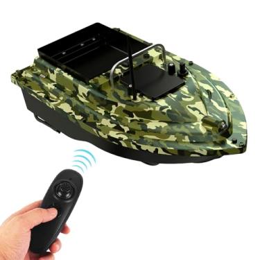 Imagem de Barco de isca pesca com controle remoto sem fio alimentador e dispositivo detector peixes 430-540 jardas para amantes iniciantes operação fácil recipiente grande