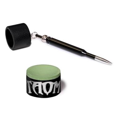 Imagem de Taom Taça de bilhar V10 Premium Chalk Green - com suporte para giz de bala