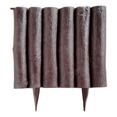 Imagem de Kit 3 Cercas Decorativa Jardim De Plástico Marron 95 Cm - Wlplast