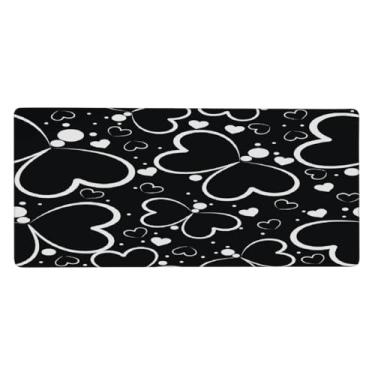 Imagem de Tapete de rato com estampa de borboleta de coração grande, impermeável, tapete protetor de mesa estendido para computador, base de borracha antiderrapante para escritório, computador, teclado, laptop