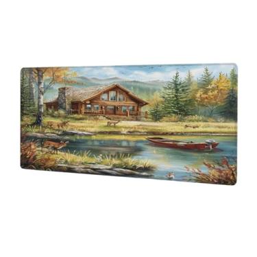 Imagem de Tapete de mouse grande para casa, lago, à prova d'água, para computador, estendido, protetor de mesa, base de borracha antiderrapante, para escritório, computador, teclado, laptop e mesa doméstica