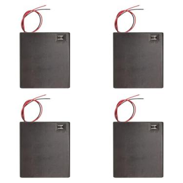 Imagem de Lpdphanxfkx Capa de bateria 4AA, 4 peças 6V 4 x 1,5V AA suporte de bateria com interruptor com cabos para bricolage e manutenção